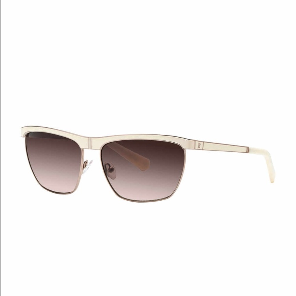 Balmain women's ivory metal frame Sunglasses